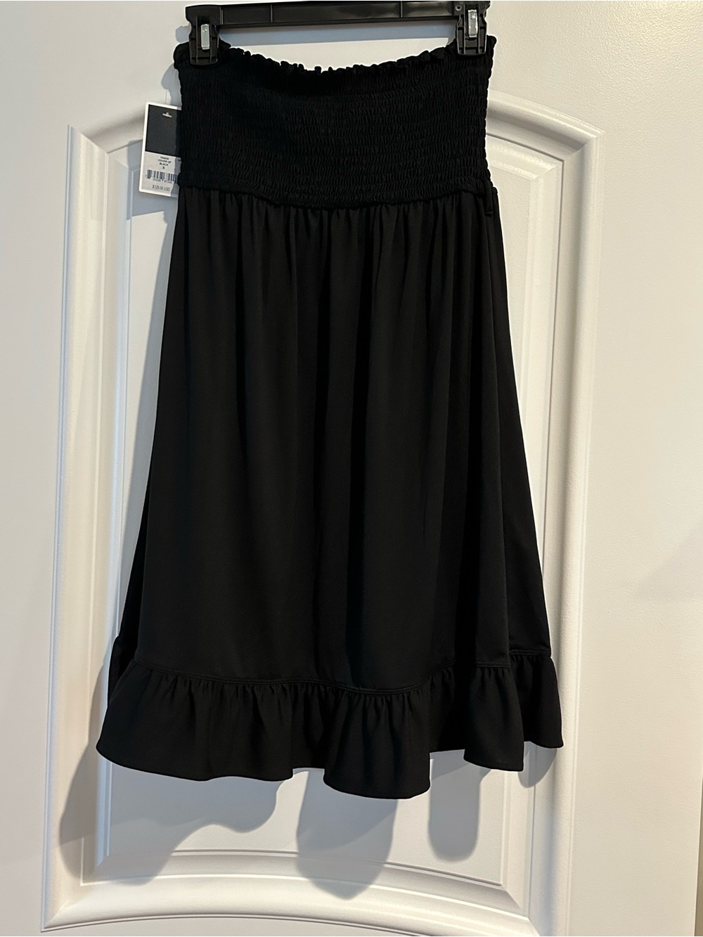 Juicy Couture NWT Smocked Black Cover Up Dress with Ruffle Hem Size Small